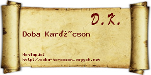 Doba Karácson névjegykártya